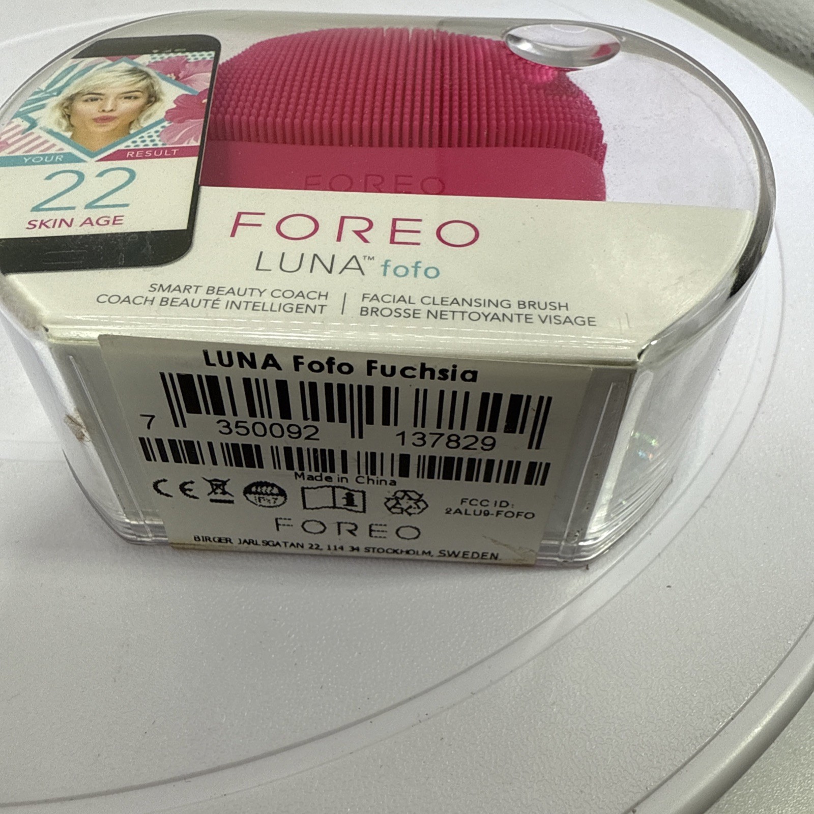 FOREO Luna Fofo Smart Facial Cleansing Brush – Silicone Pink Fuchsia – New