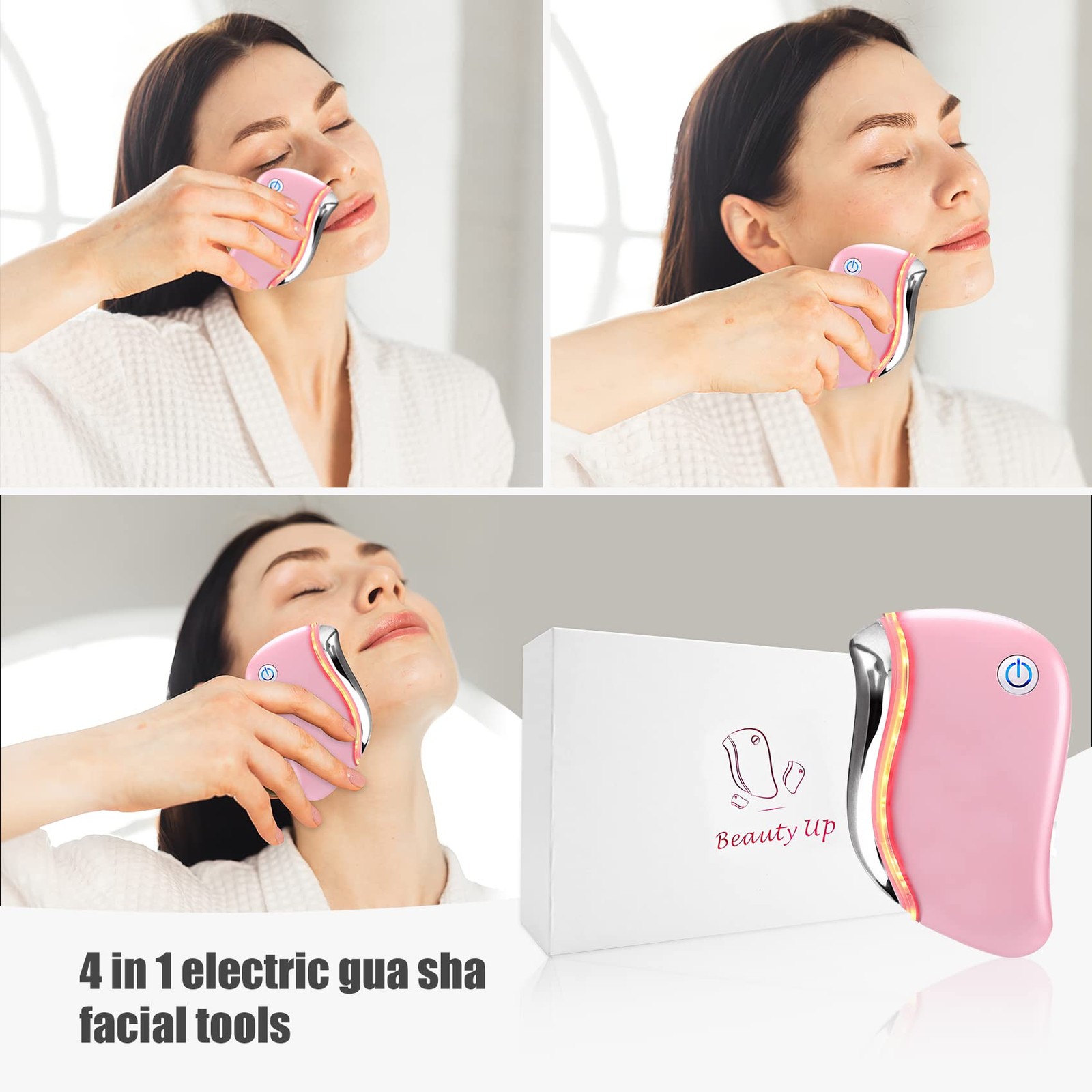 Aikertec Heat Electric Gua Sha Tool, 4-in-1 Multi-Function Anti-Aging Face…