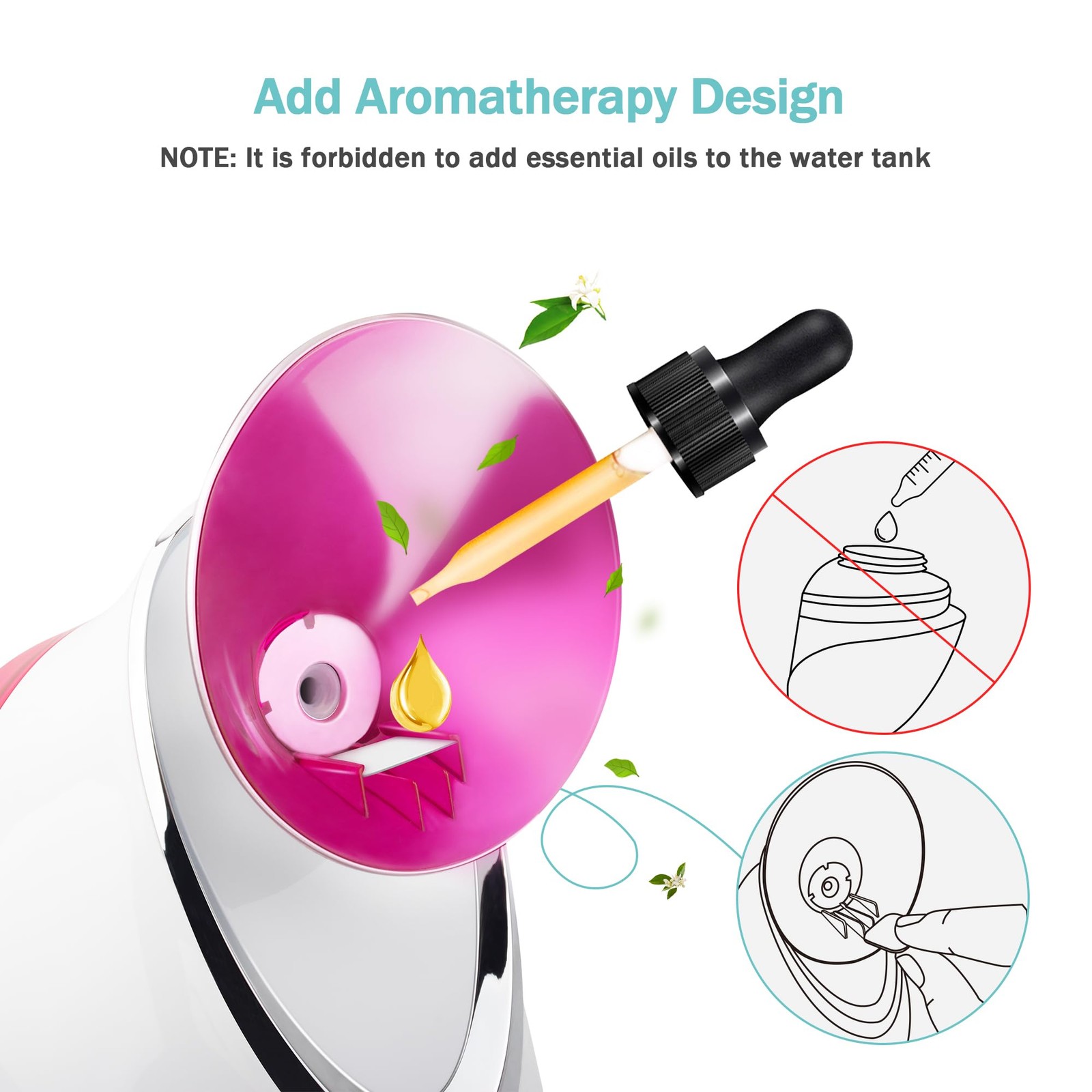 EZBASICS Ionic Facial Steamer 6 Piece Set Moisturizes Skin Aromatherapy Gift
