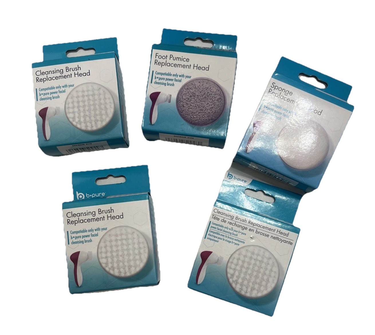 B Pure Power Facial Cleansing Brushes – Replacement Brush Heads -5 Count