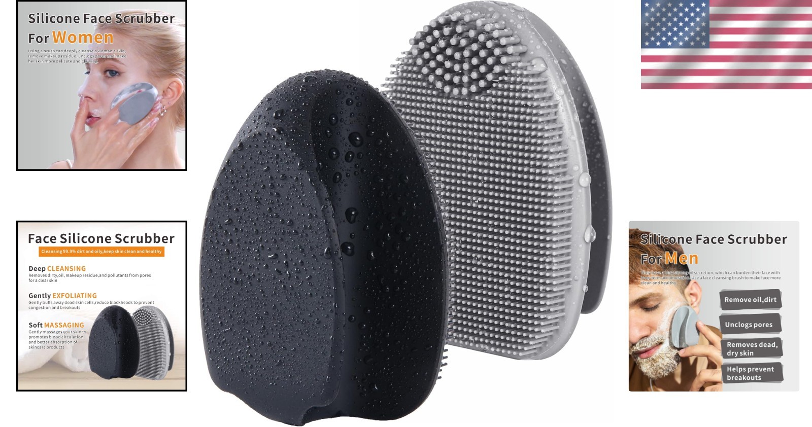 Ergonomic Facial Scrubber – Deep Cleansing & Gentle Massaging for Radiant Skin