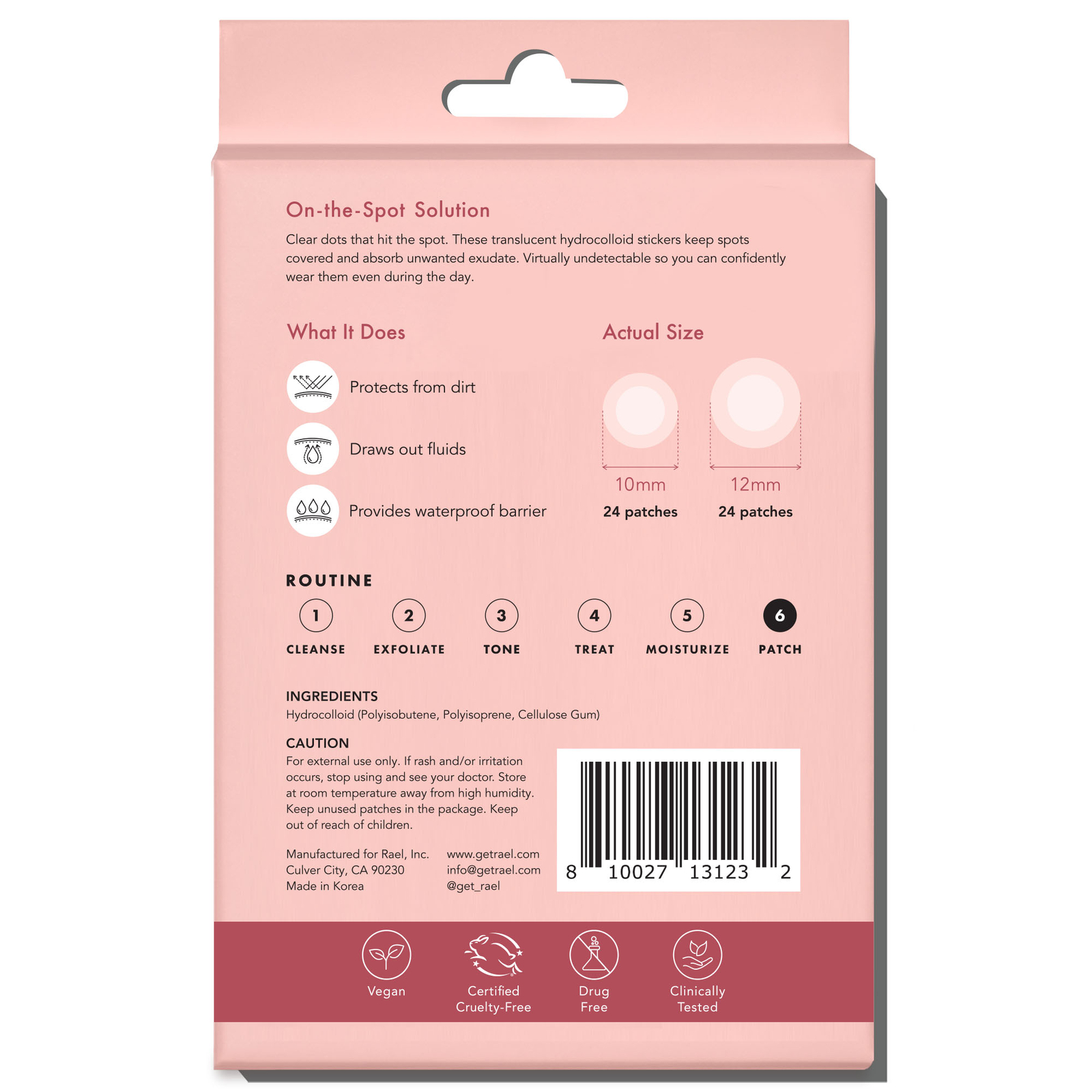 Rael Hydrocolloid Pimple Patches, Acne Patch Invisible Spot Cover (96 Count)