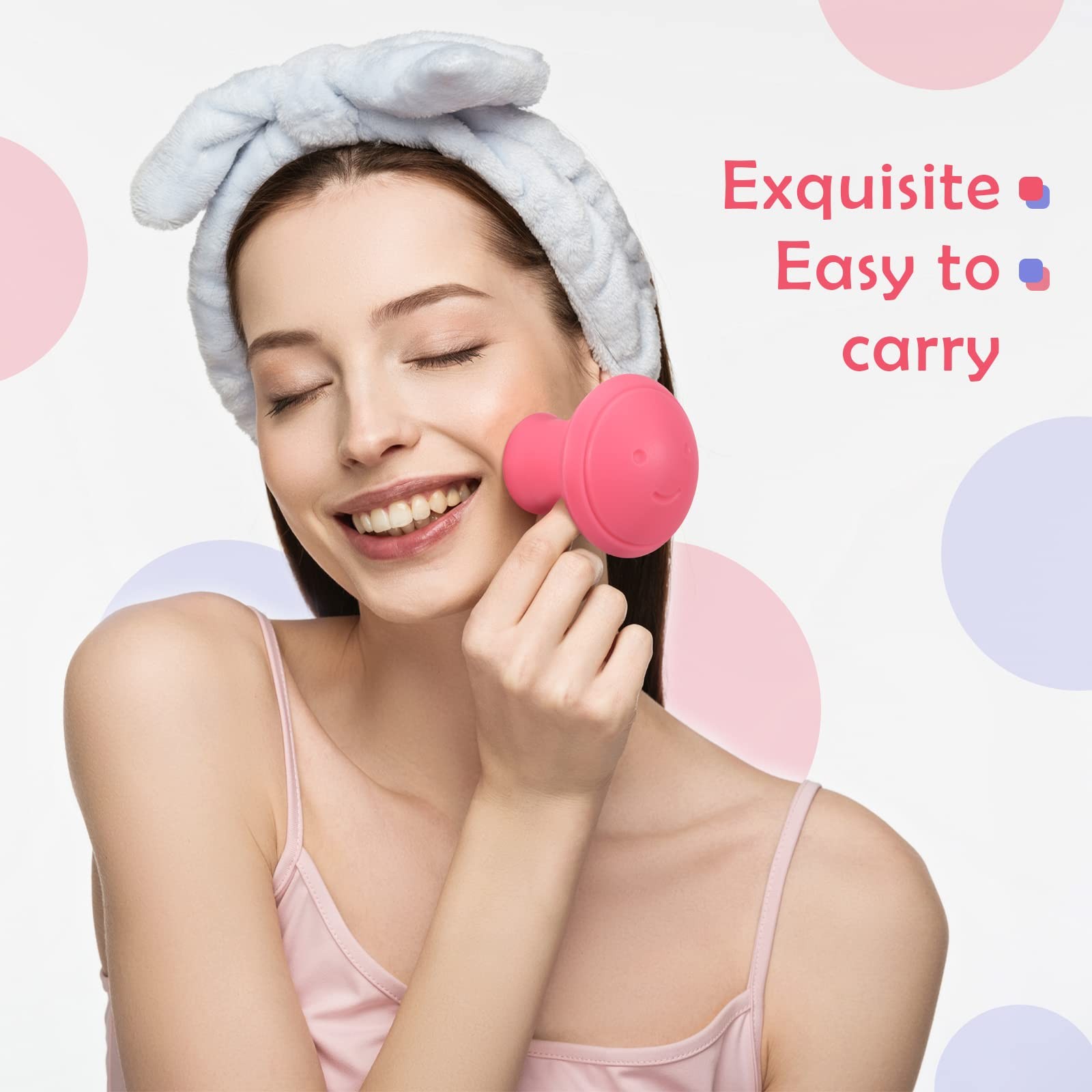 Harrycle 4 Pieces Face Exerciser 2.56 x 1.42 x Inch, Pink and Purple