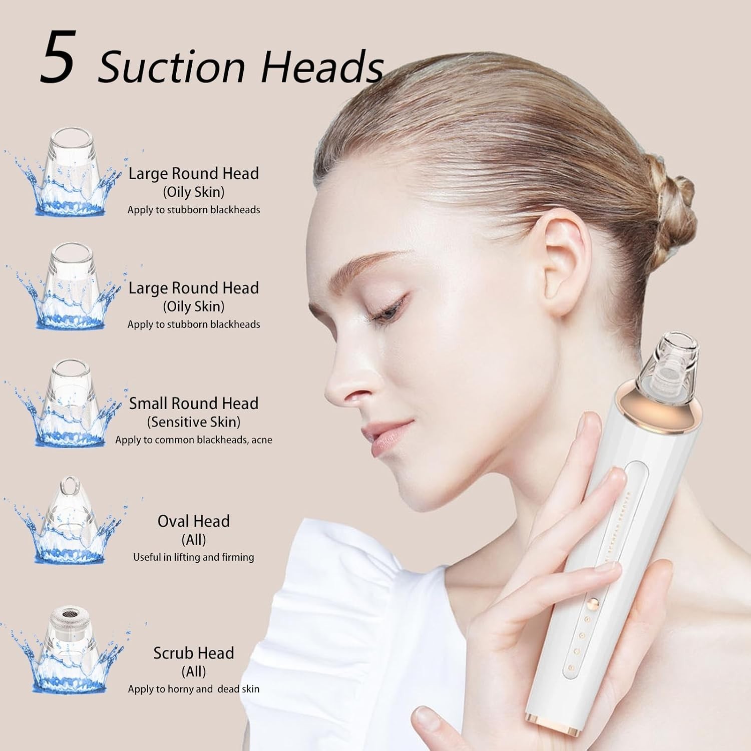 Blackhead Remover Pore Vacuum, Upgraded USB Rechargeable Facial Pore Cleaner …
