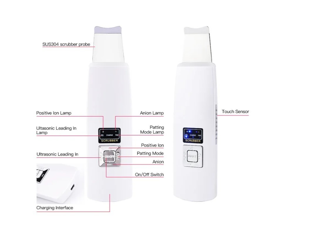 Prospera Panther Ultrasonic Facial Massager, featuring a white design with a…