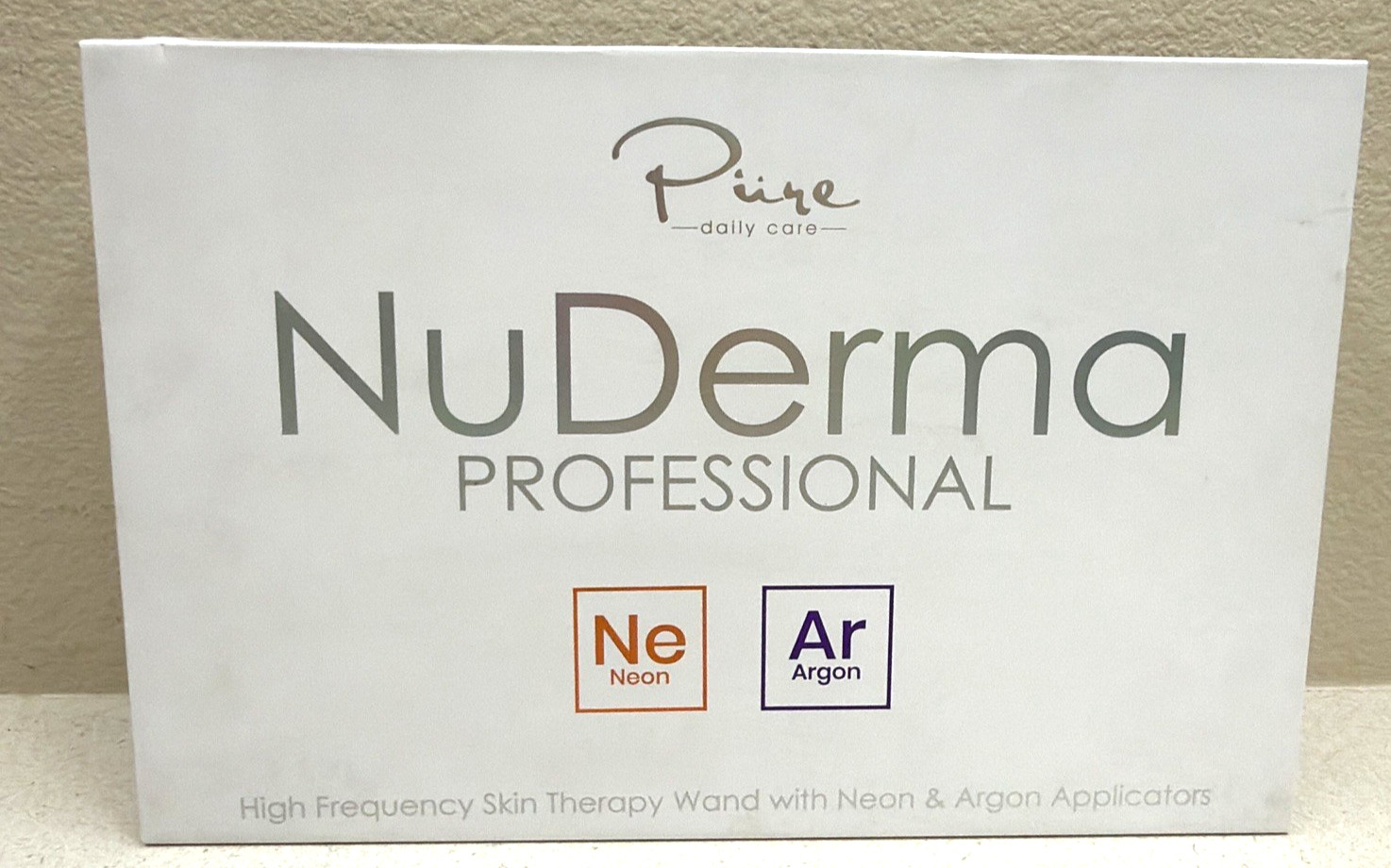 Pure NuDerma Professional High Frequency Neon & Argon Wand Kit W/6 Attachments