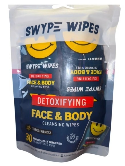 SWYPE Wipes Detoxifying Face & Body Pre-Moistened Cleansing Wipes