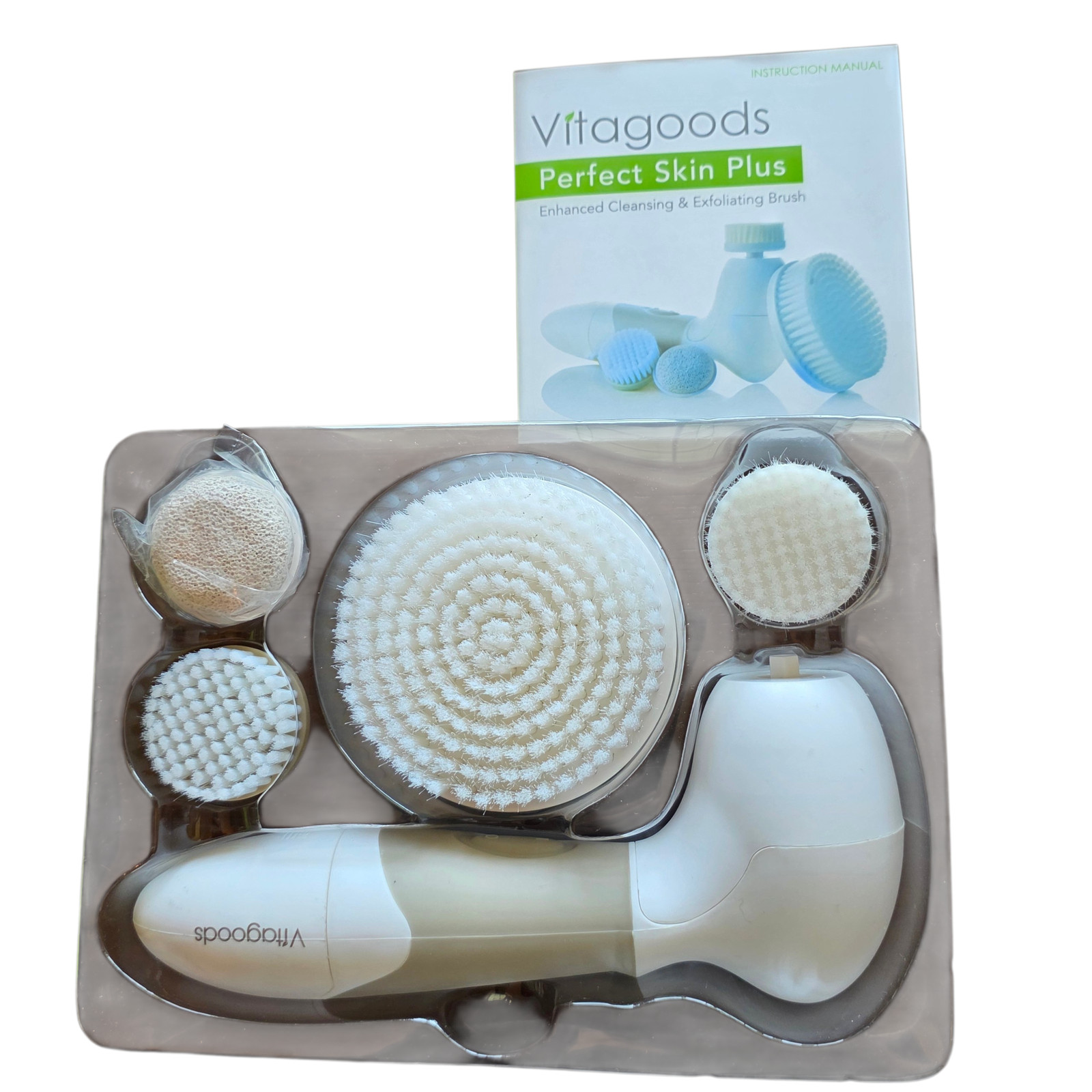Vitagoods Perfect Skin Plus Facial Cleansing Brush Set Waterproof Exfoliating