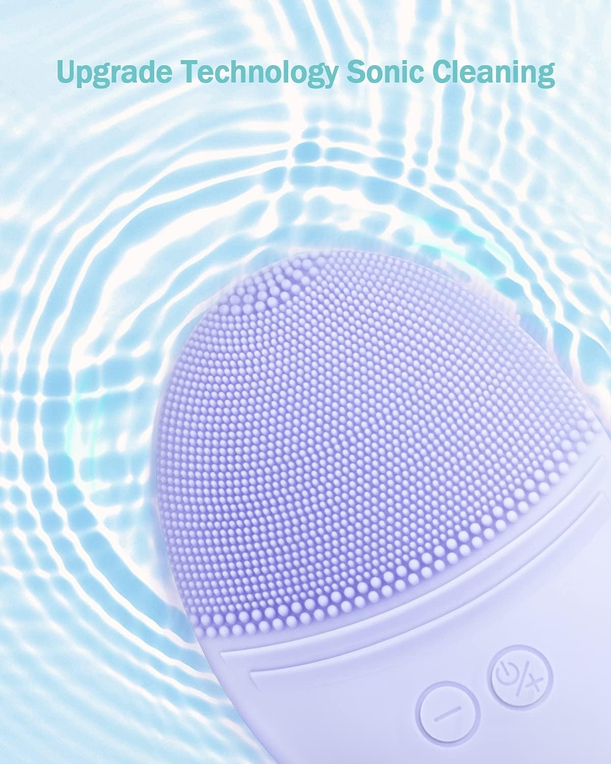 All-Skin Types Waterproof Sonic Facial Cleaning Brush – Rechargeable Violet