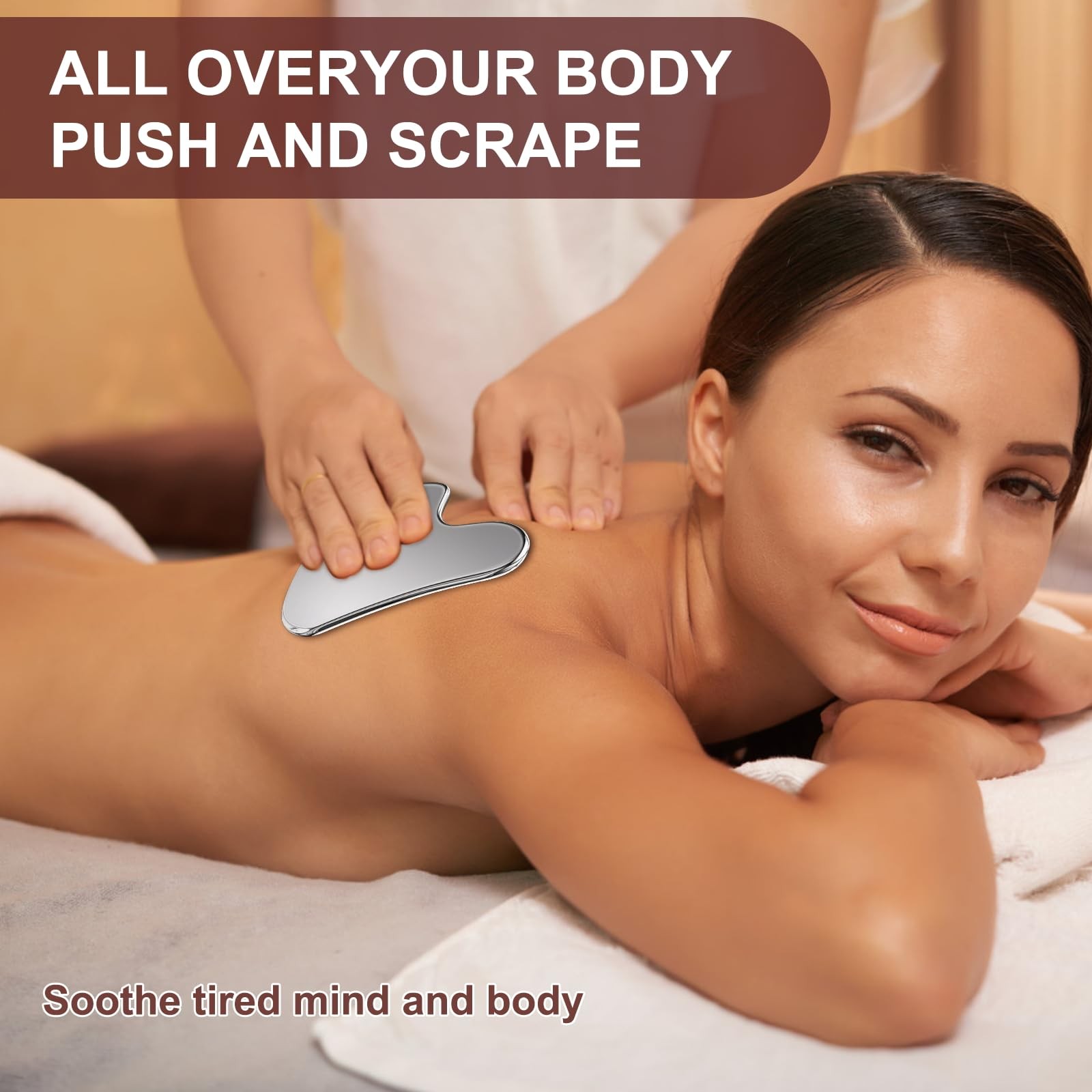 CAEYPOAR Stainless Steel Gua Sha Facial Tools, One size fits all,