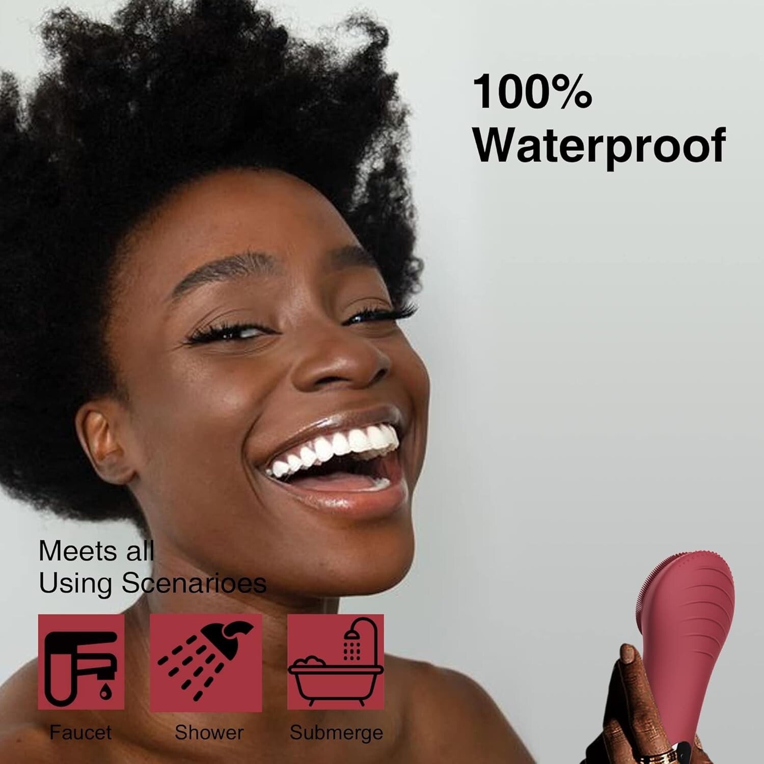 Berry Electric Face Wash Brush Waterproof Cleansing Exfoliating Massaging