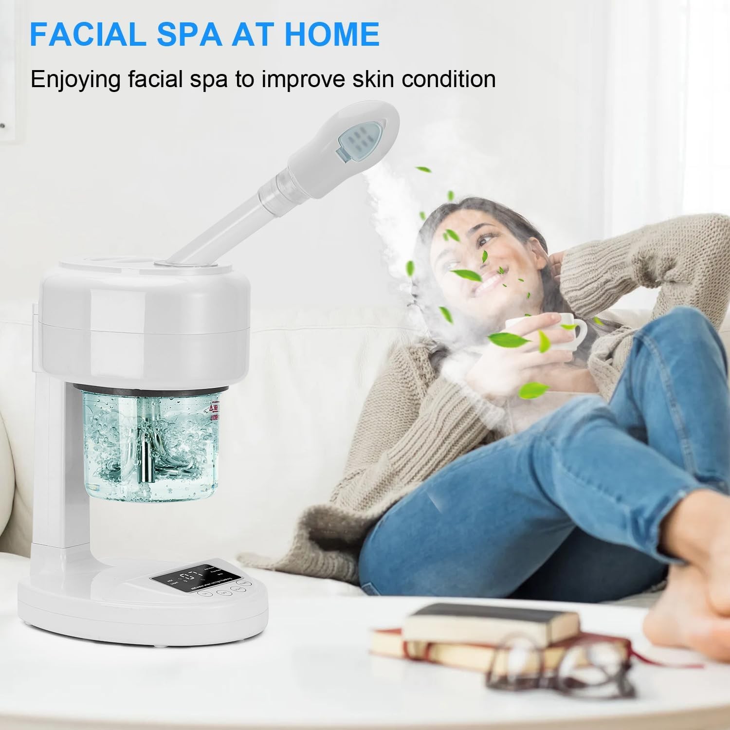 Esthetician Spa Facial Steamer 360° Rotating Arm Deep Cleaning for Home Salon