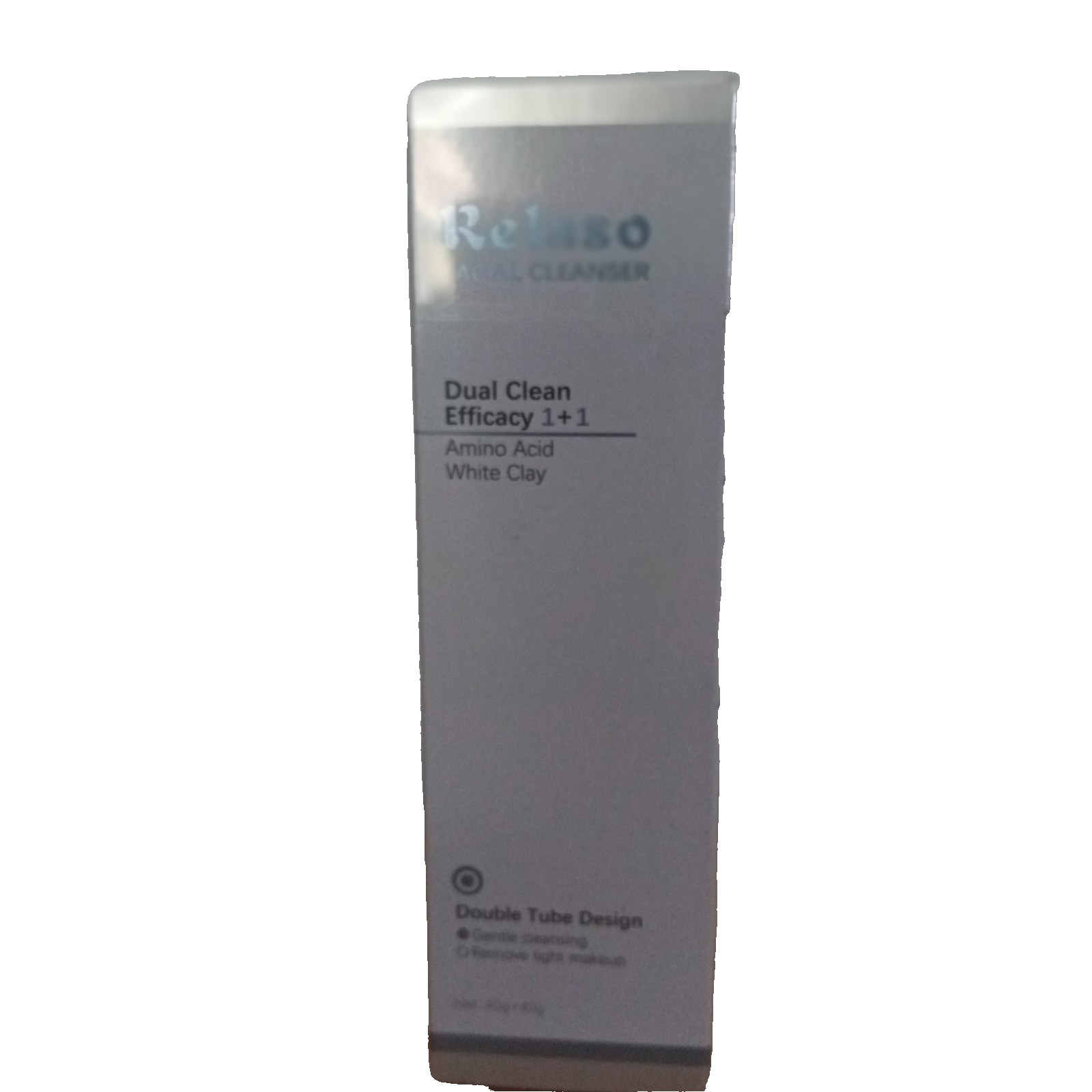 Relaso Facial Cleanser Dual Tube Amino Acid White Clay Gentle NEW Cleanser Mask