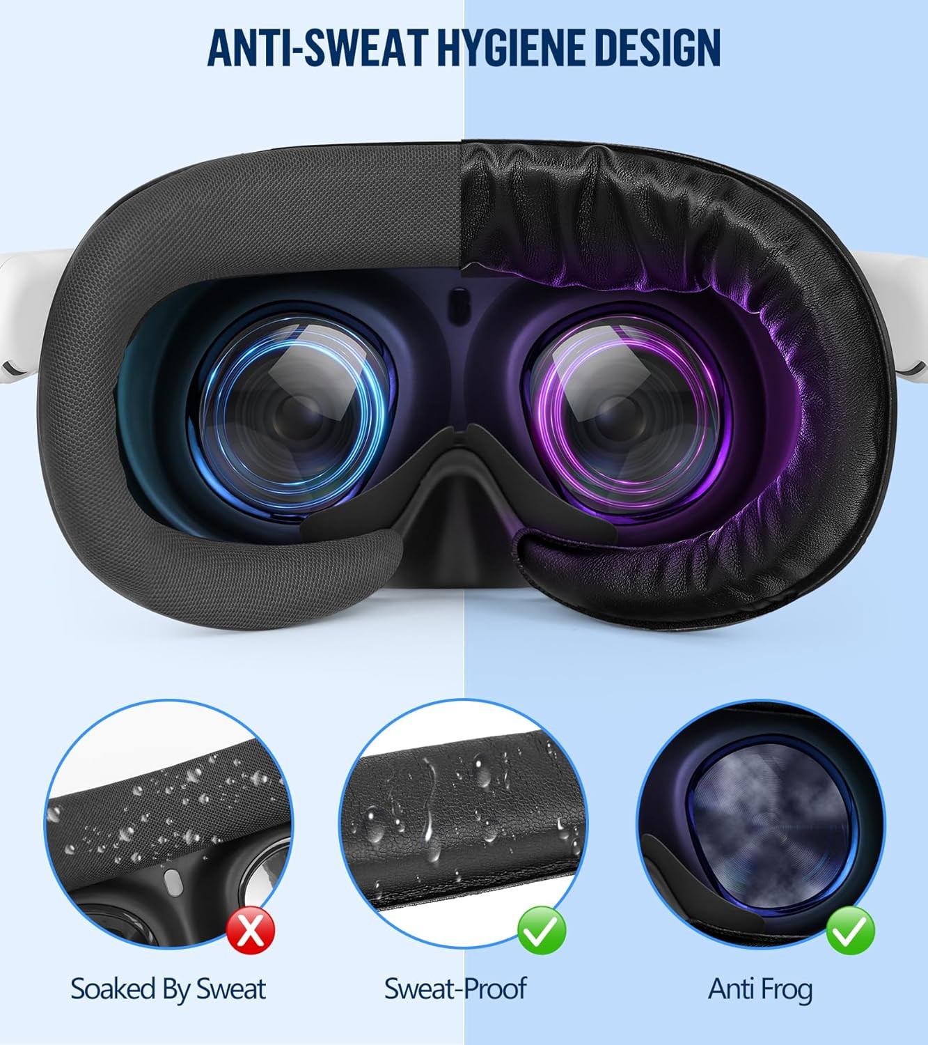 Facial Interface & Face Pad Cushion Compatible with Meta/Oculus Quest 3 Accessor