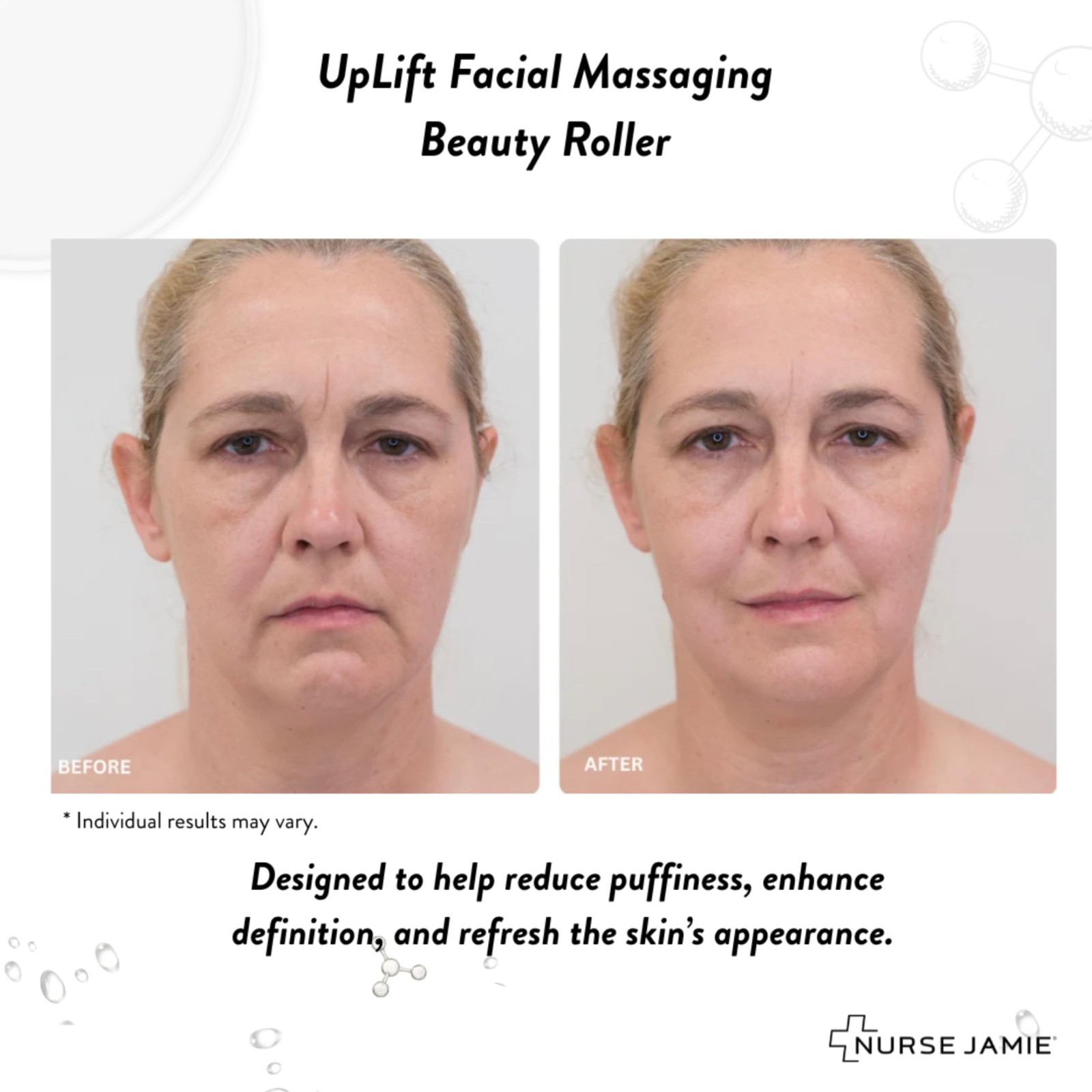 Facial Massaging Beauty Roller – 24 Stone Sculpting & Firming Massager for Puffi