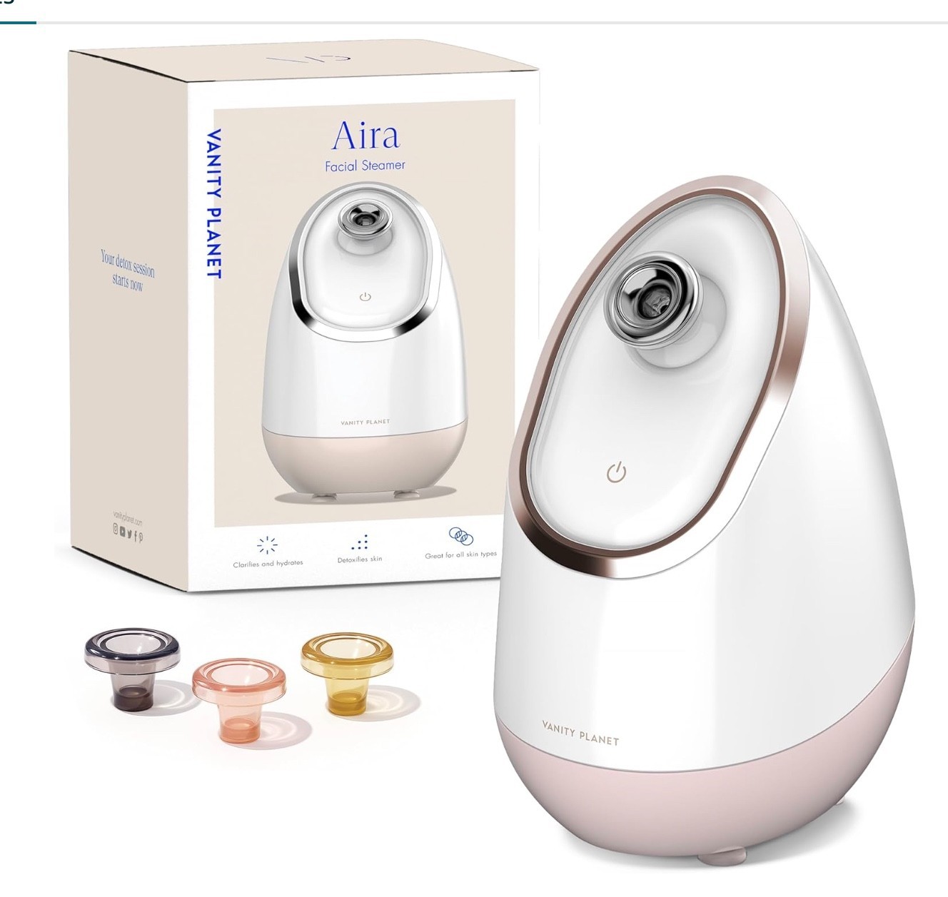 Vanity Planet, Aira Ionic Facial Steamer, Silver, VP59321-5200 NEW