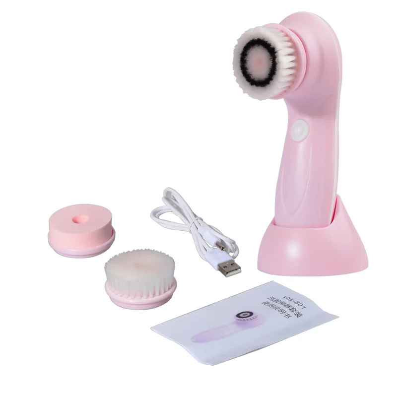 3in1 Rechargeable Electric Facial Cleansing Brush Set Face Body Exfoliating IPX6