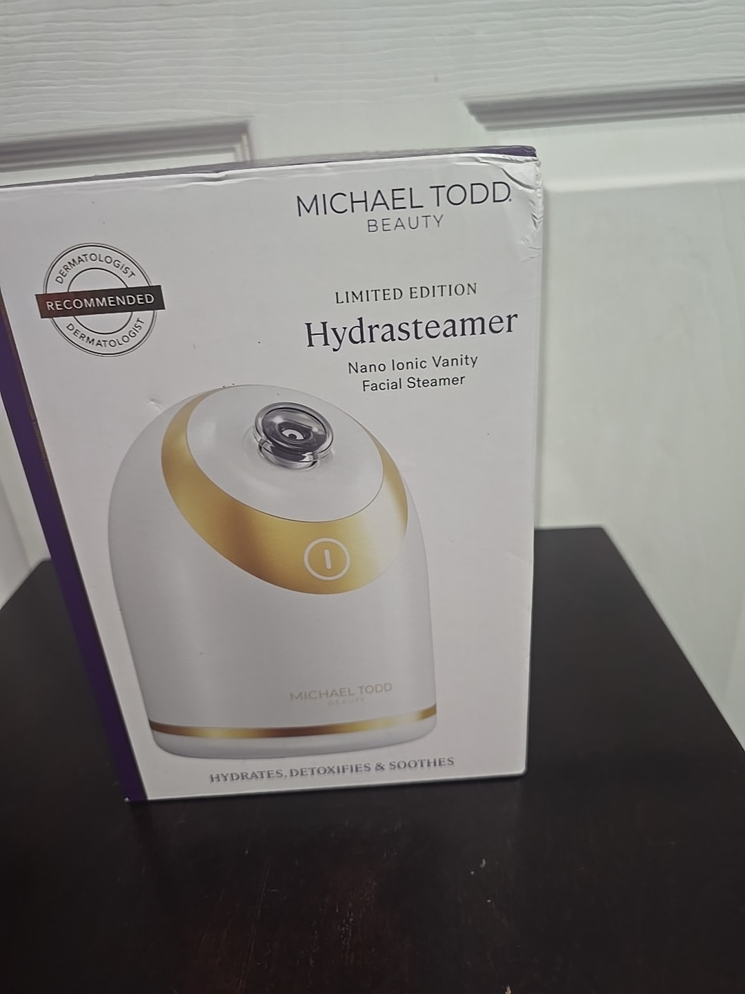Michael Todd Beauty Hydrasteamer Luxury Vanity Facial Steamer White/Gold NIB