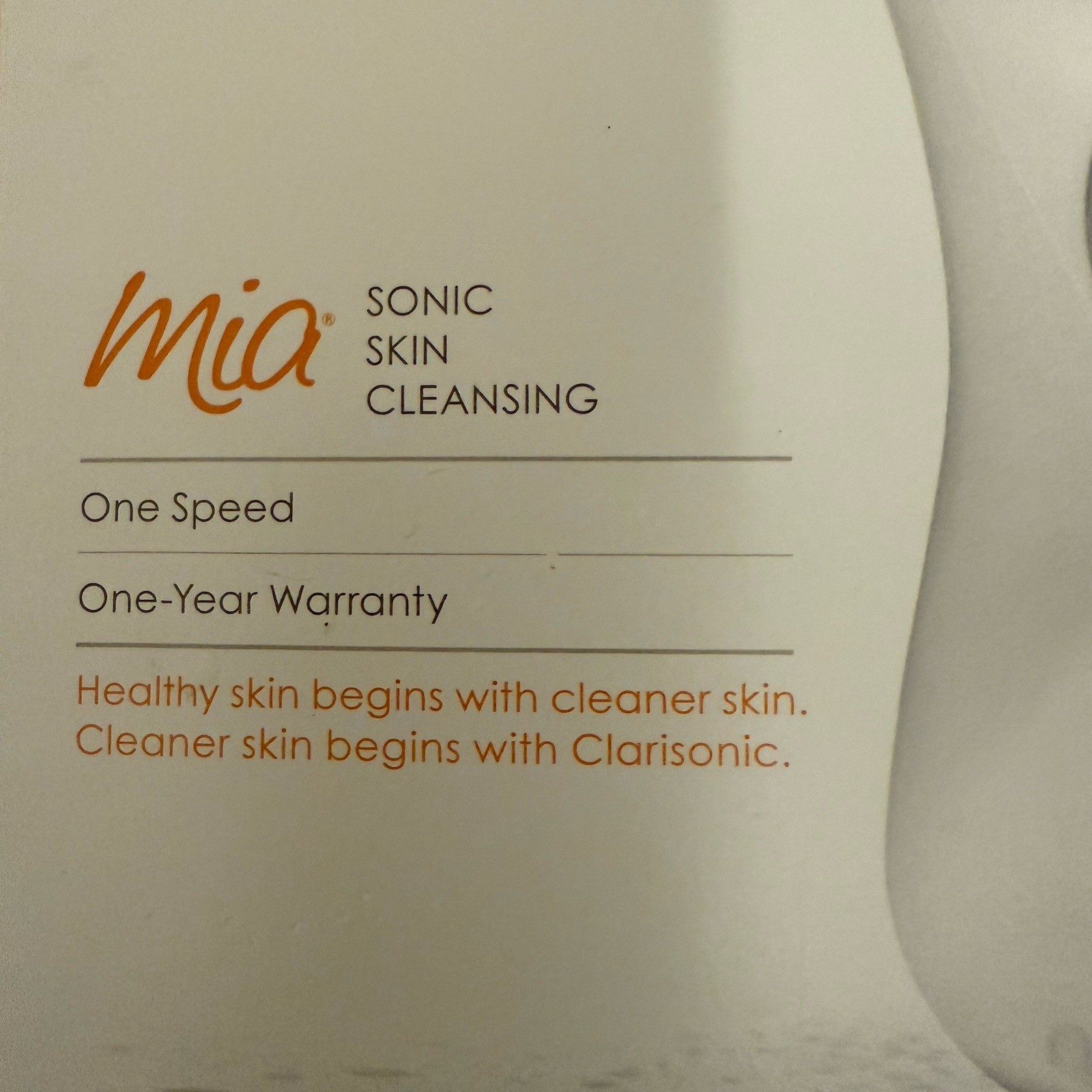 Clarisonic Mia 1 Sonic Skin Cleansing System-White With 1 Unused Head