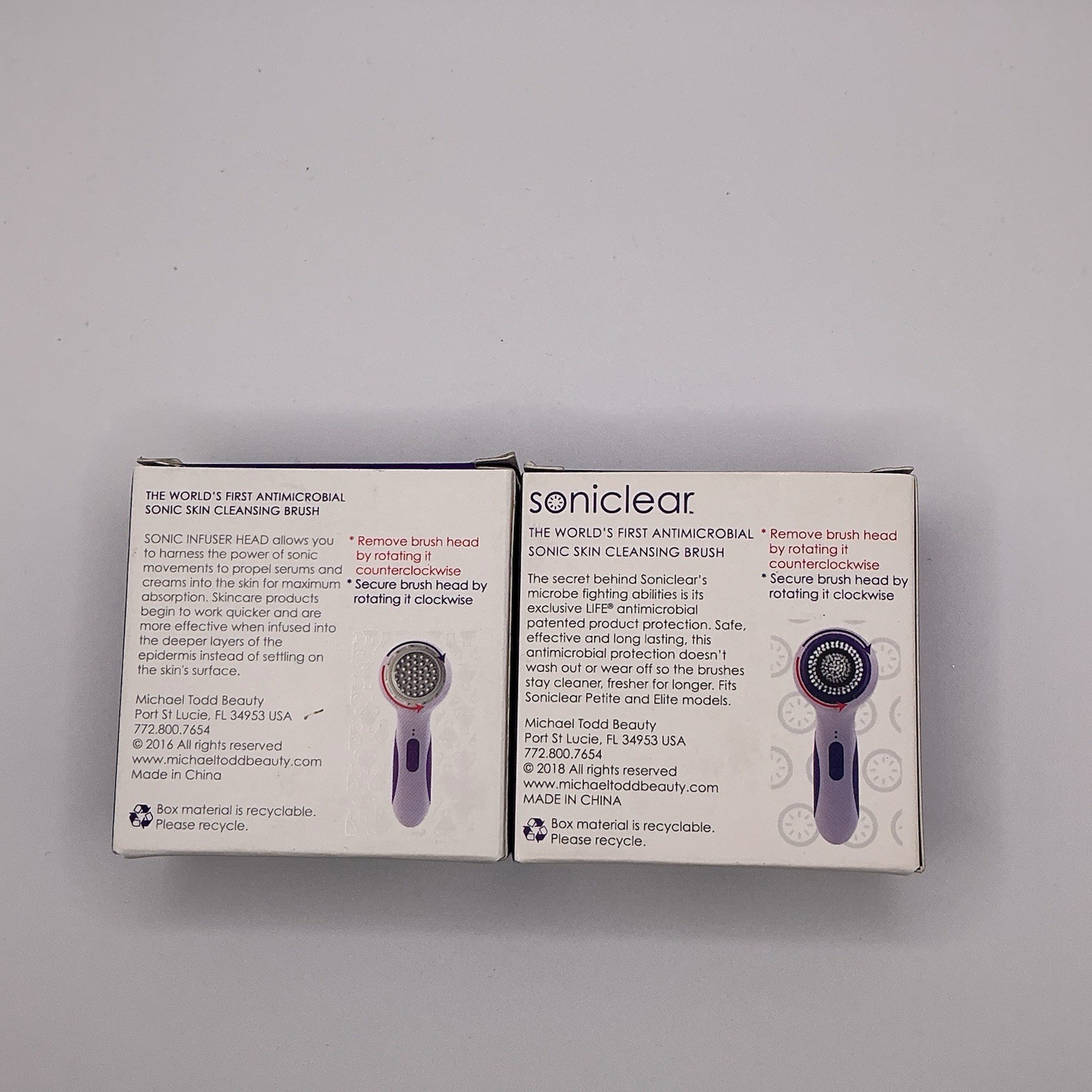 Brand New Micheal Todd Beauty Soniclear Replacement Infuser Head & Brush Head
