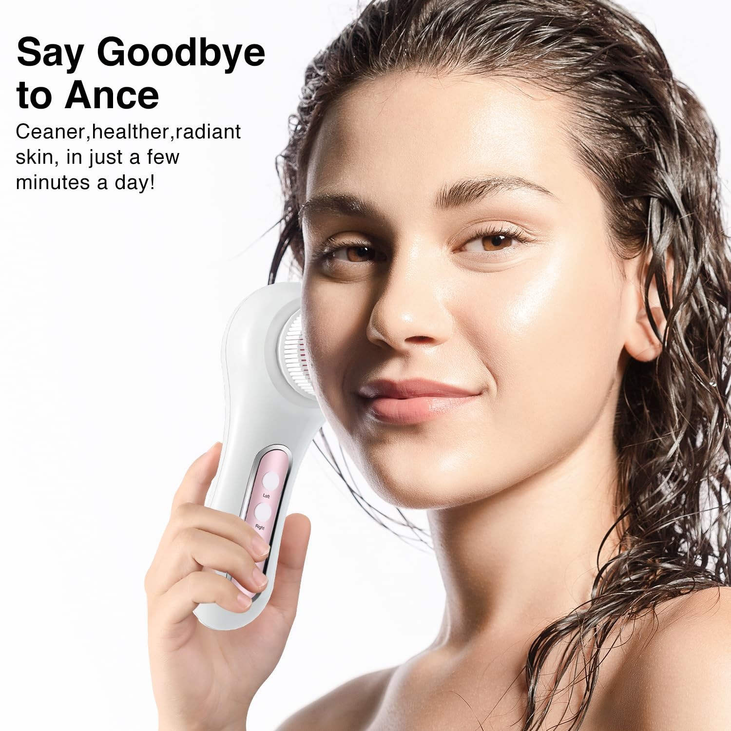 UMICKOO Electric Facial Cleansing Brush, 2Way Rotating Face Scrubber for Dail…