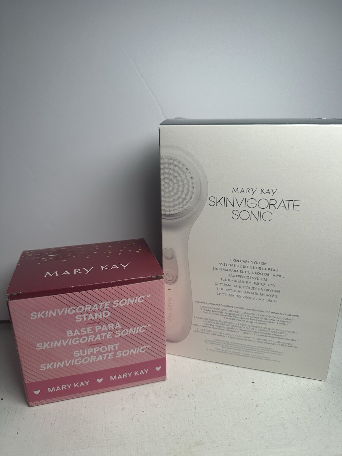 NEW Mary Kay Skinvigorate Sonic Skin Care System Device/Brush Head + Base Stand
