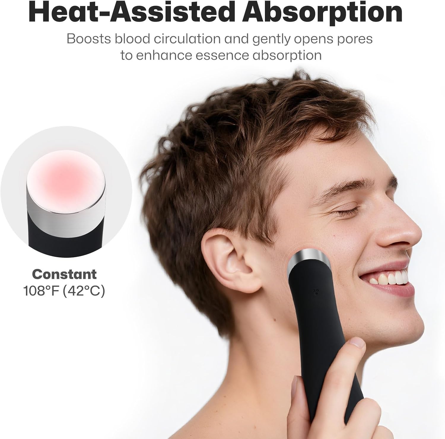 PRITECH Facial Cleansing Brush, Rechargeable Silicone Face Scrubber with Heat Ma