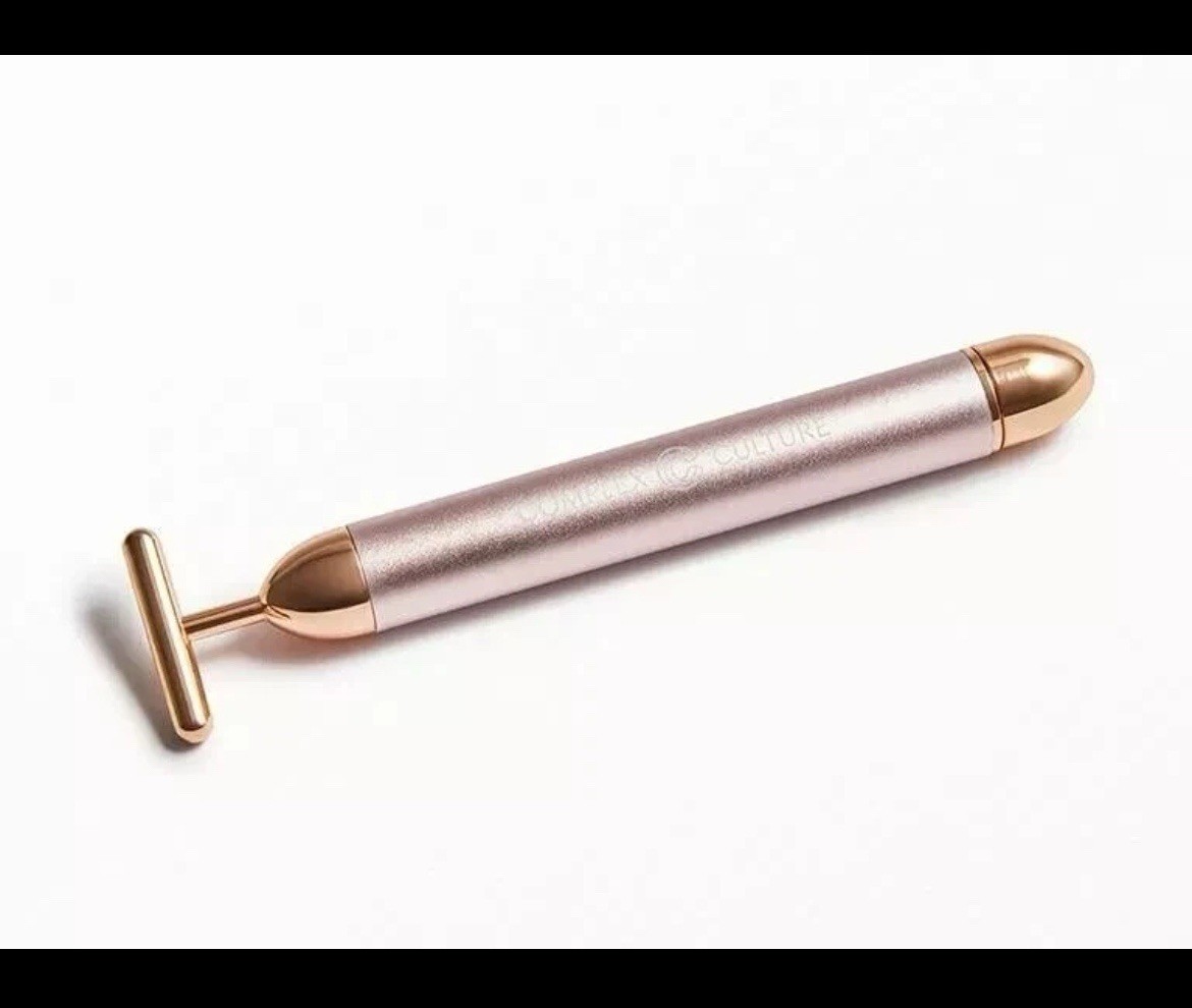 Facial Massager Complex Culture Sonic T-Bar Rose Gold Vegan Beauty NEW w BOX