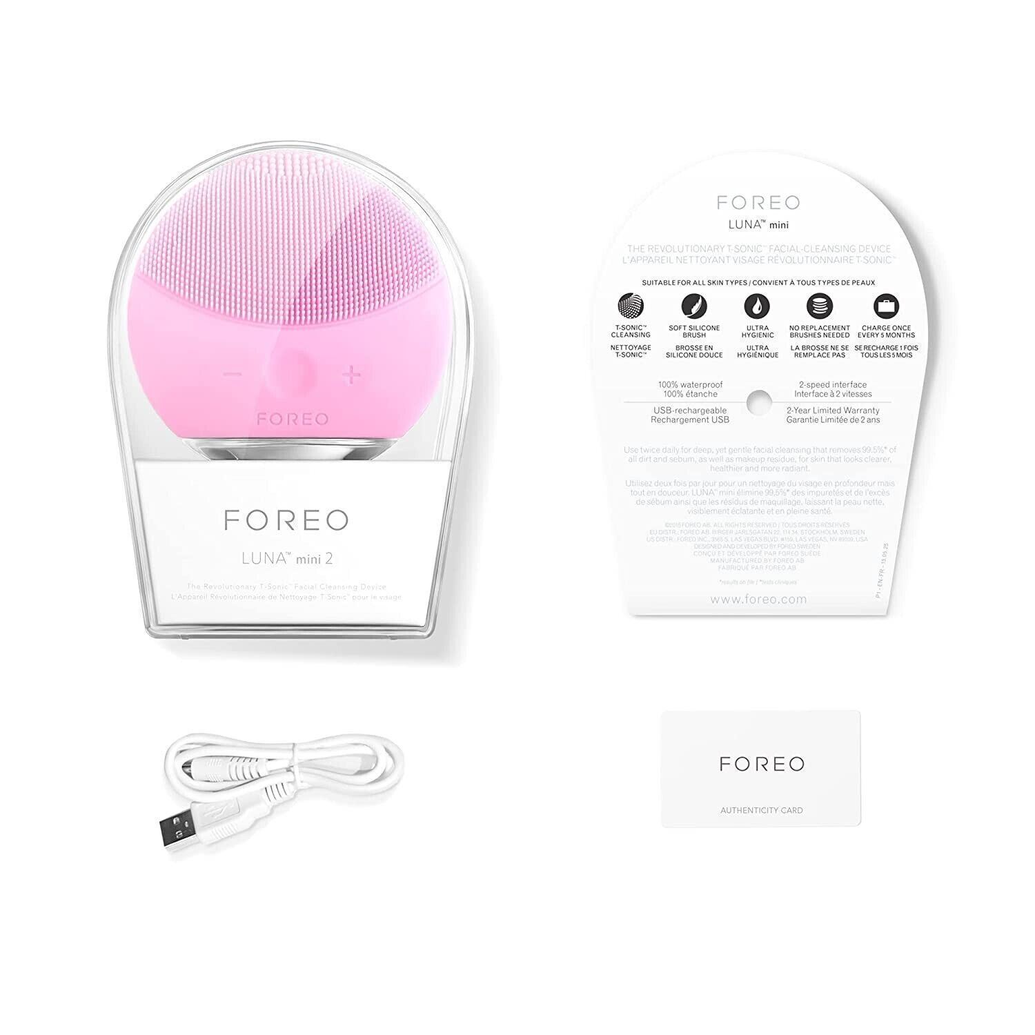 Foreo Luna Mini 2 Facial Cleansing Brush ( Pearl Pink ) **BRAND NEW With Case**