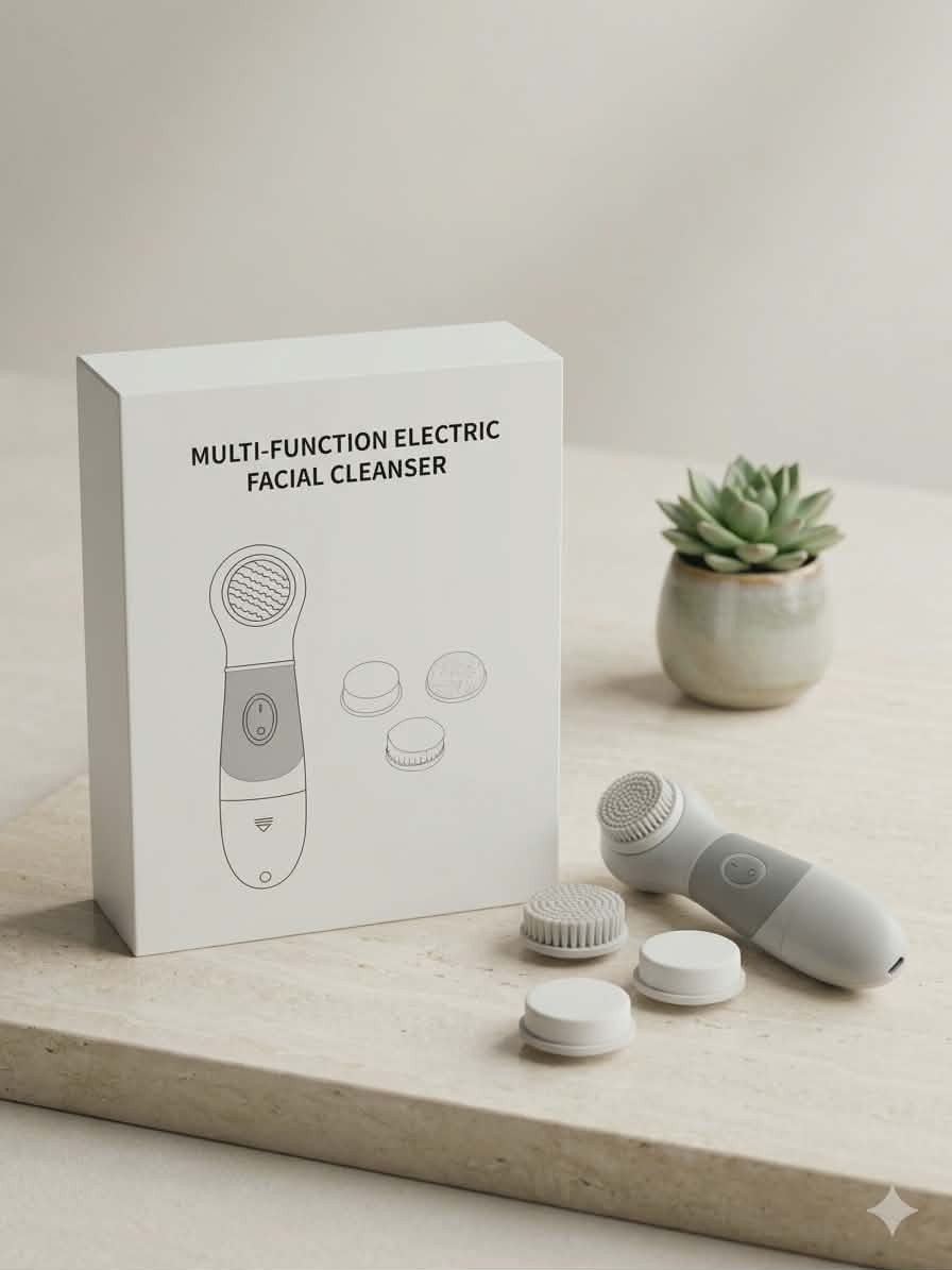 Waterproof Multi-Function Electric Facial Cleanser & 7-in-1 Body Spin Brush