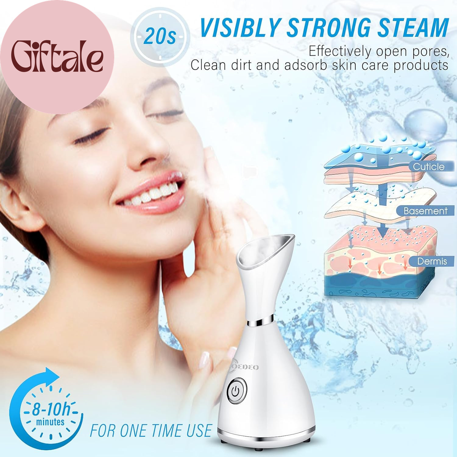 Nano Ionic Face Steamer – Warm Mist Humidifier for Deep Facial Cleansing – 4 Pie