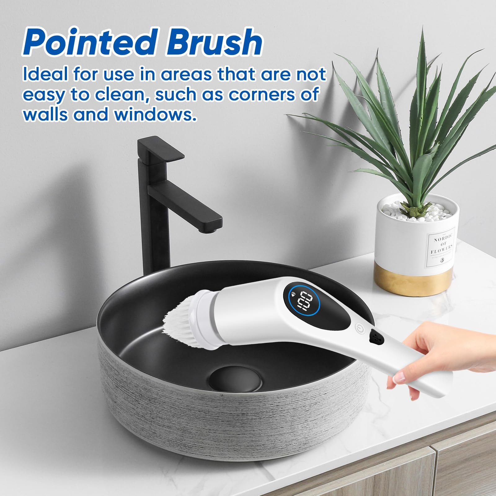 9-in-1 Electric Spin Scrubber Replaceable Brush Heads White, Black, Or Green