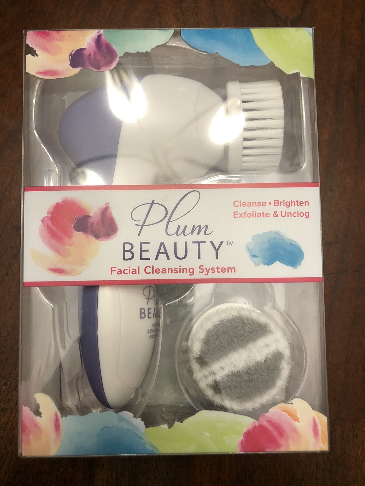 Plum Beauty Facial Cleansing System 2 Brush Heads Cleanse Face Exfoliate Unclog