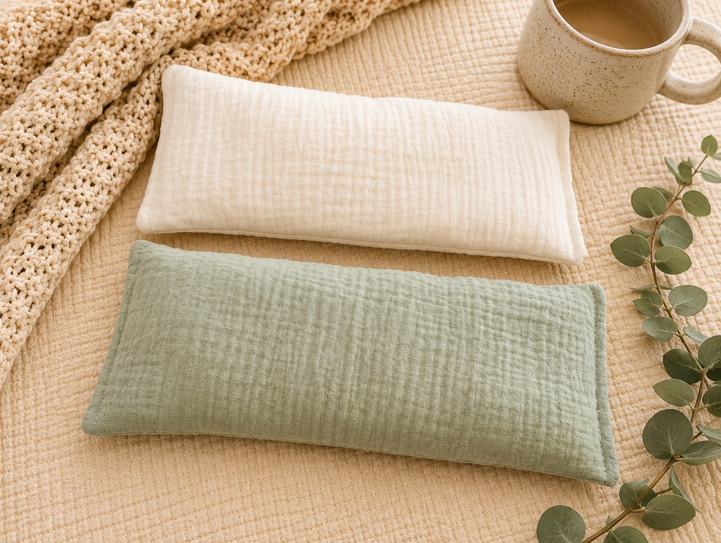 Weighted Eye Pillow for Spa Massage | Removable Washable Cover | Hot Cold Pack
