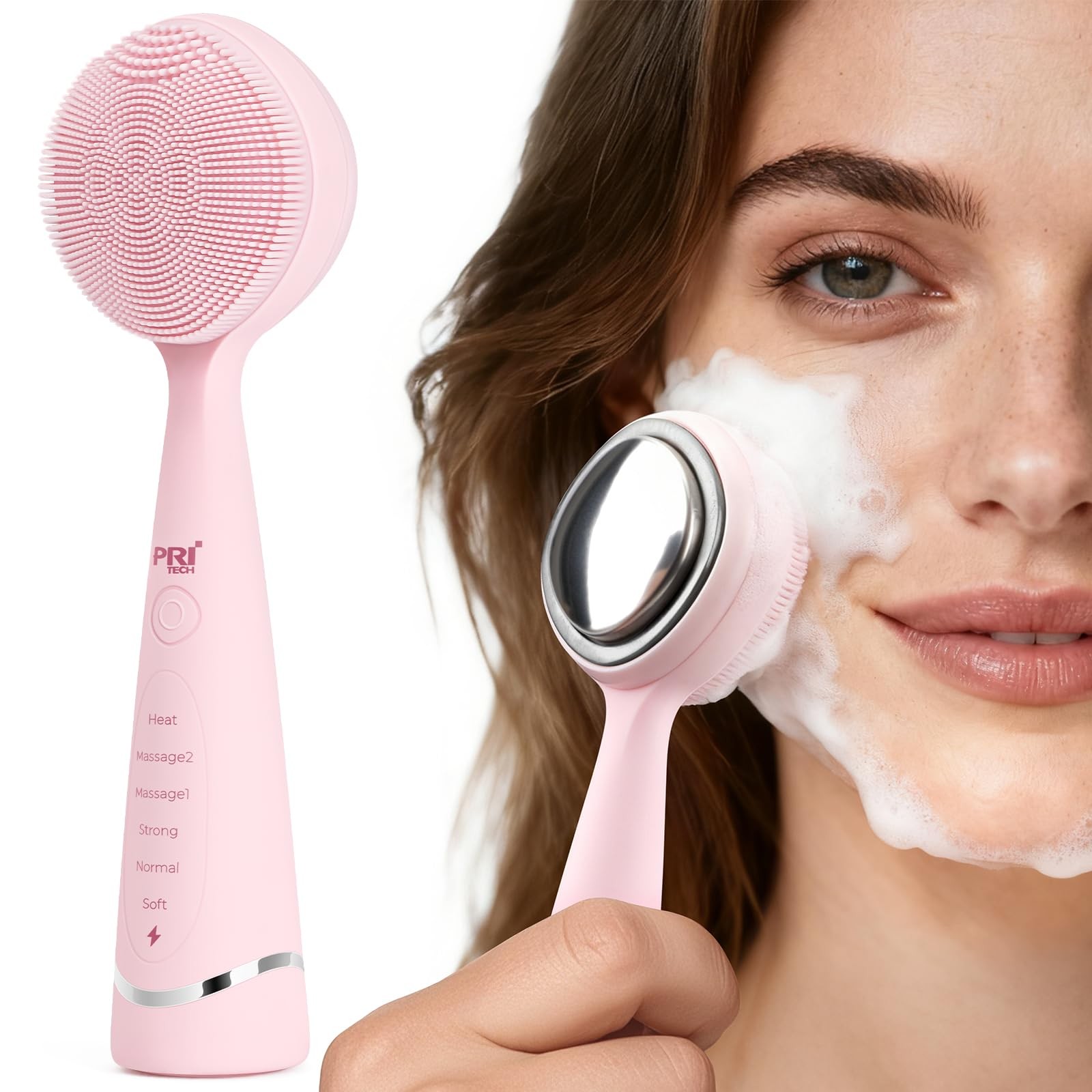 Cleansing Brush with Vibrating, Rechargeable Silicone Scrubber for Deep Pore …