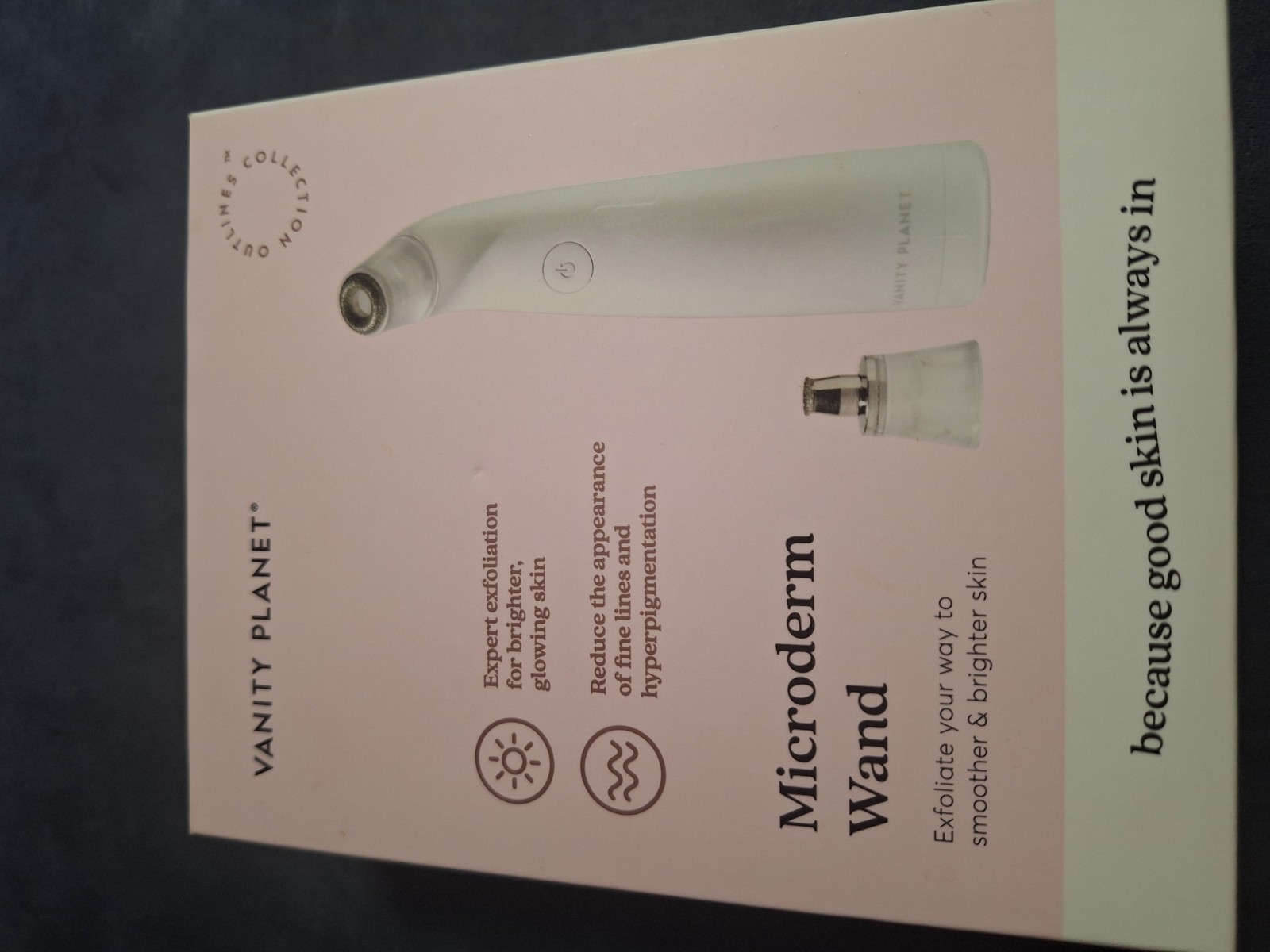 Vanity Planet Microderm Brighter Glowing Skin Exfoliation Wand White VNT04112