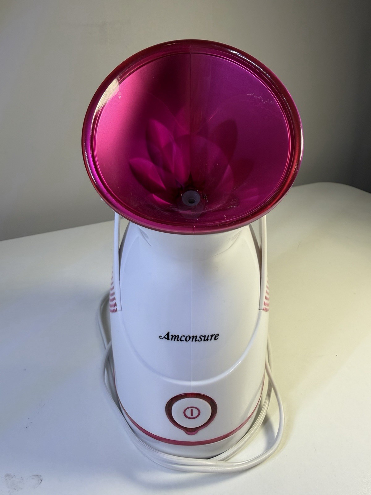 Amconsure Facial Steamer ZJ-6380 White Pink 120V 280W Electric Plastic