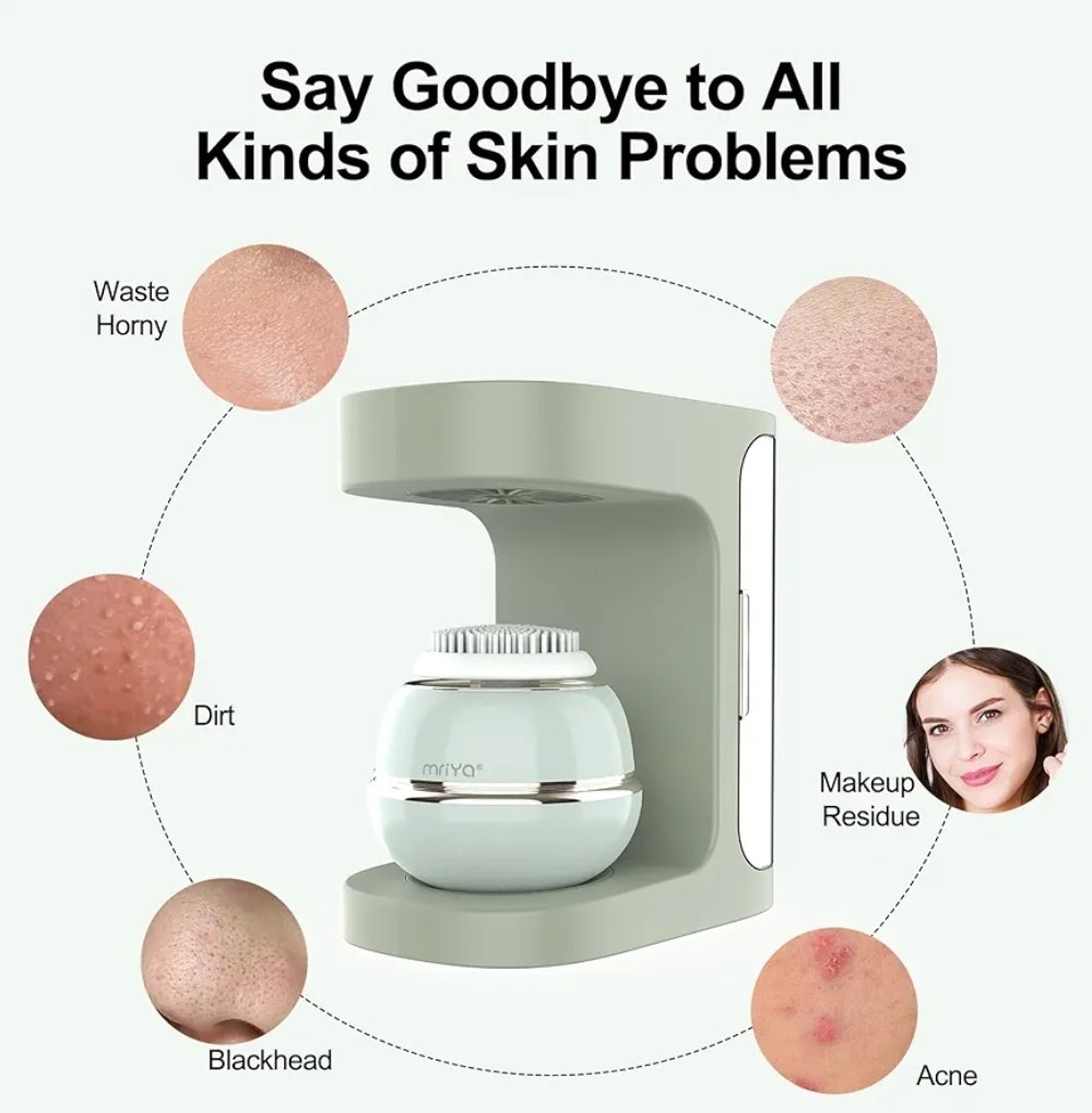 UV-C Sonic Facial Cleansing Brush Kit Wireless Charging Face Cleanser