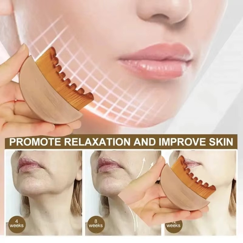 Lymphatic Drainage Face Brush Jawline Contour Puffiness Reducer 2 Pack