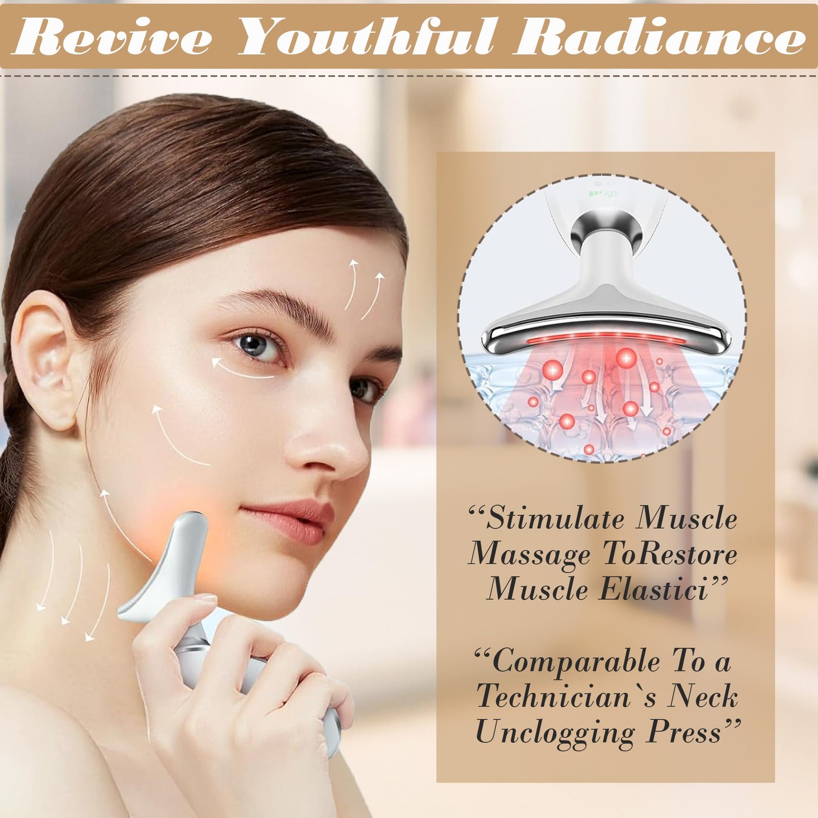 Facial Massager for Women and Men Face Roller Skin Tightening, White