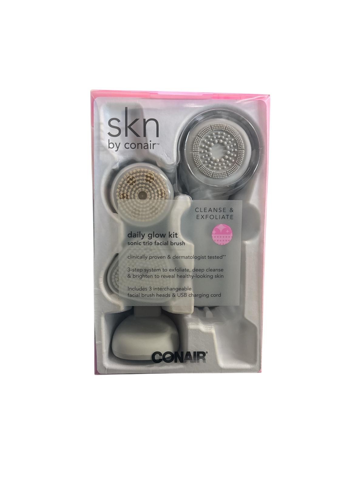 skn by conair Daily Glow Facial Cleansing Brush, All-in-One Facial Brush Include