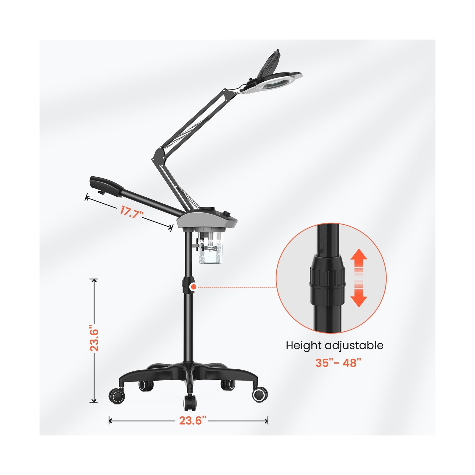 TASALON Professional Facial Steamer with 5X Magnifying Lamp, 2-in-1 Esthetici…