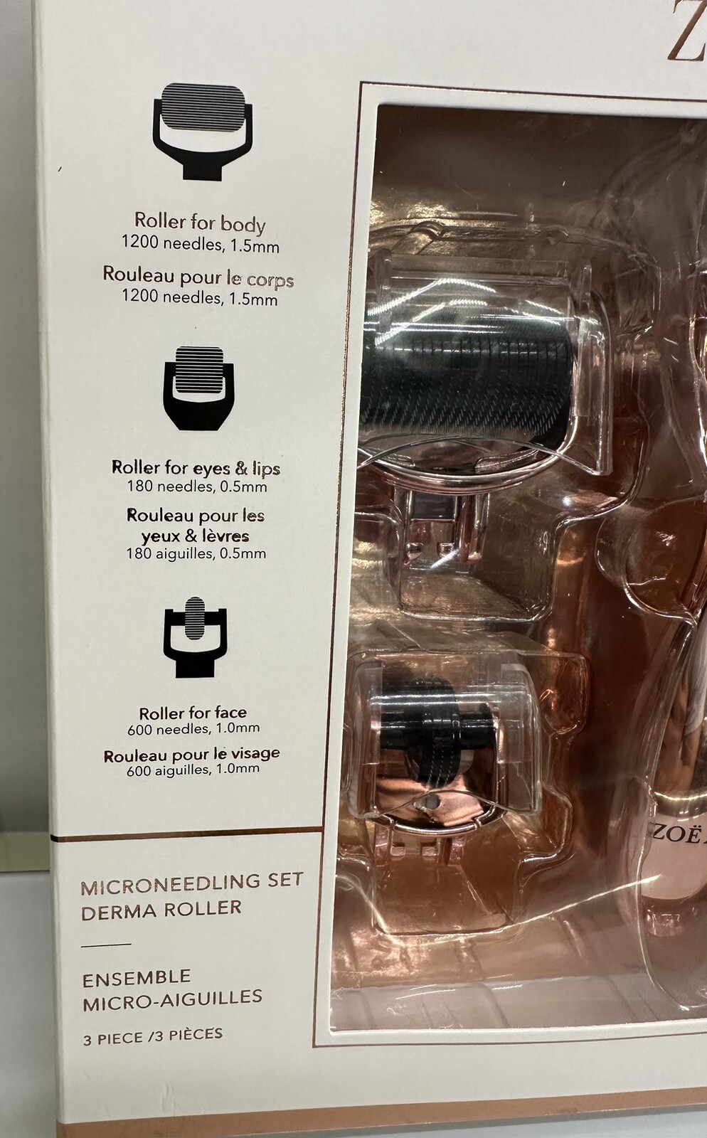 ZOE AYLA: 3 Piece MICRONEEDLING SET DERMA ROLLER. Brand New!