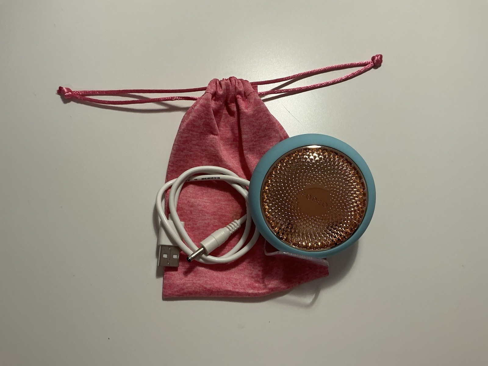 FOREO Portable Wired Speaker USB Input Blue Copper Round READ DESCRIPTION