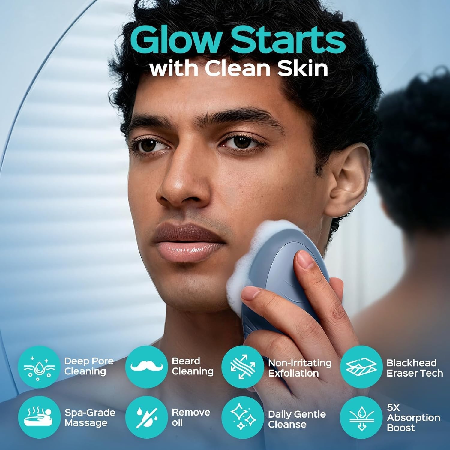 COSLUS FBS01 Facial Cleansing Brush Face Scrubber, Compact for Travel | Recharge