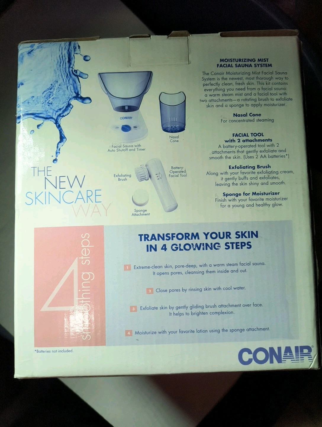 Conair Moisturizing Mist Facial Sauna System with Face Brush – MDF3 NEW