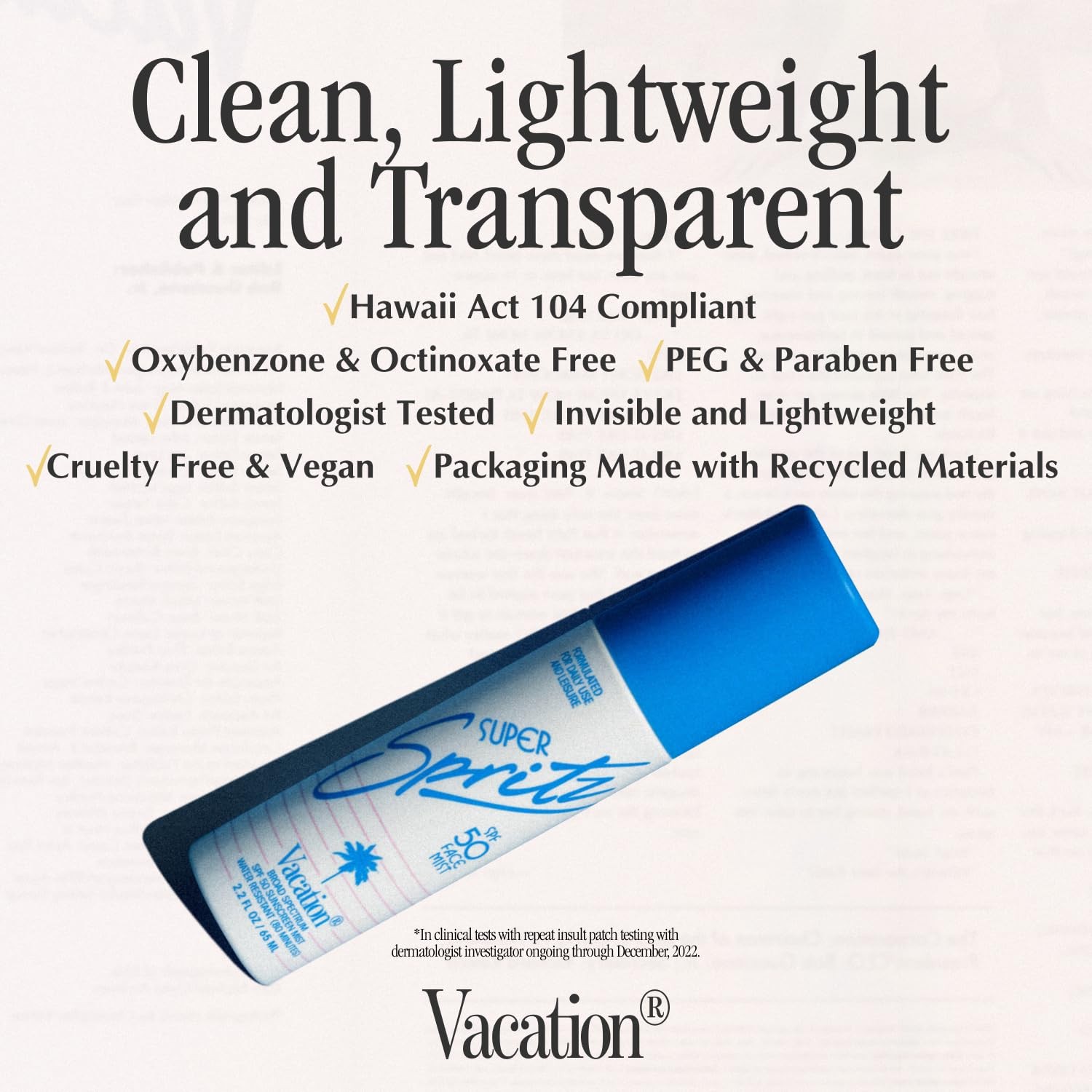 Vacation Super Spritz SPF 50 Face Mist, Daily 2.2 Fl Oz (Pack of 3)