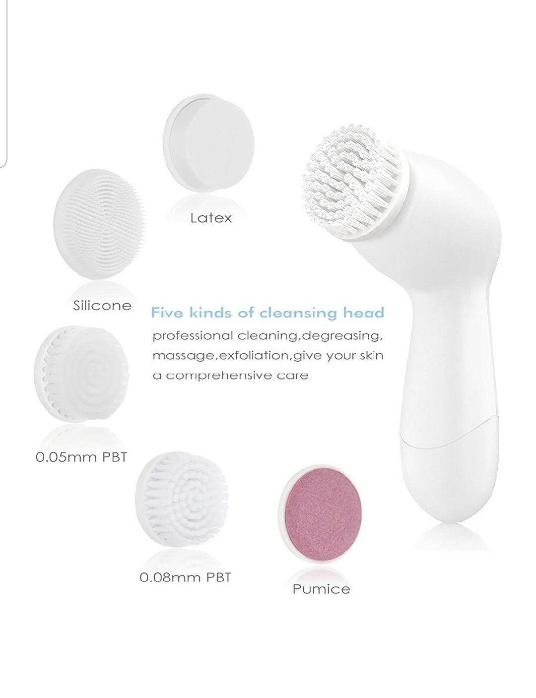 Clsevxy Advanced Facial Cleansing System Rotating Exfolliating 7 Brush Heads NEW