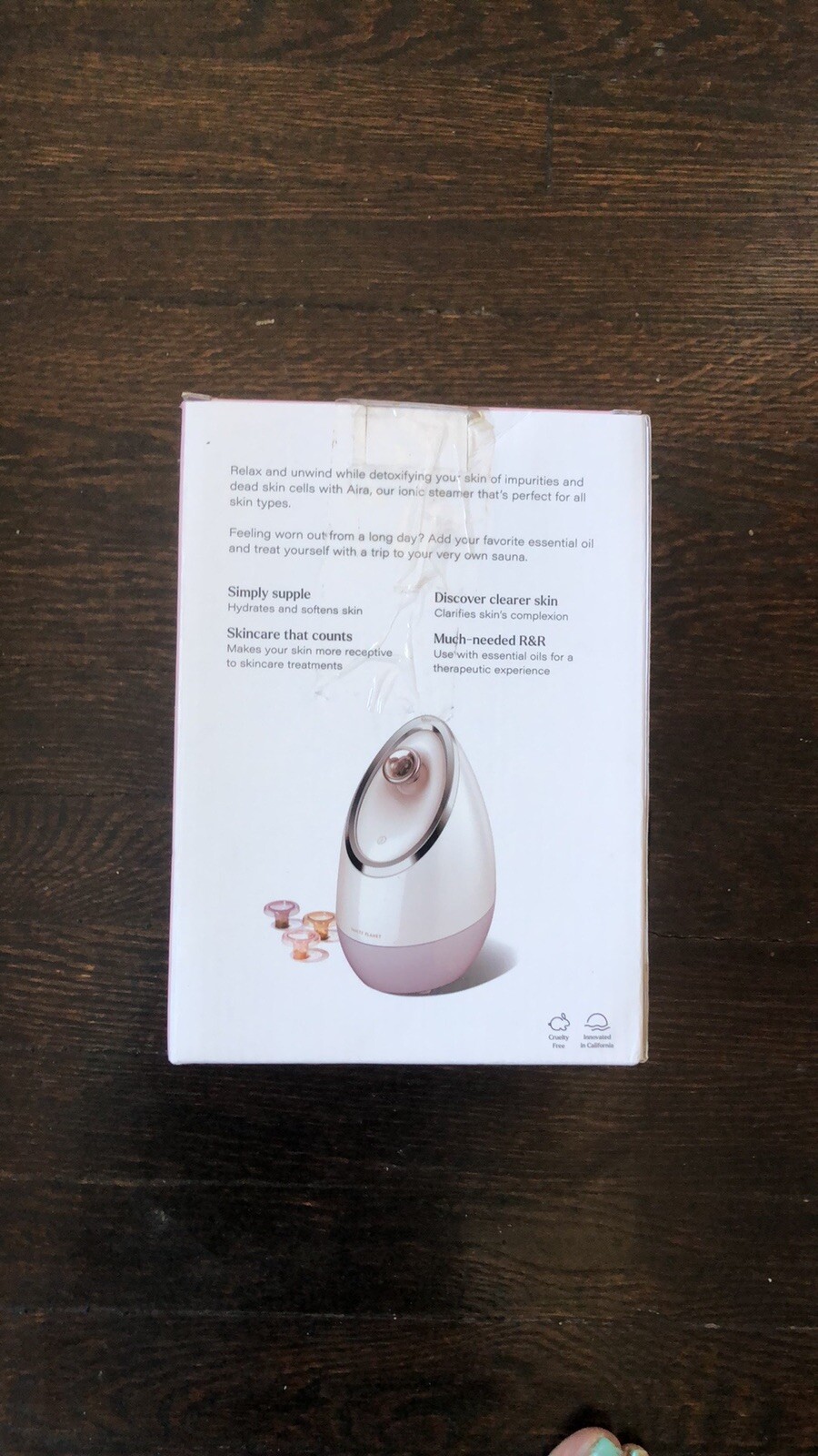 Vanity Planet Aira Ionic Facial Steamer Rose Gold Detox Clarify Hydrate Skin New