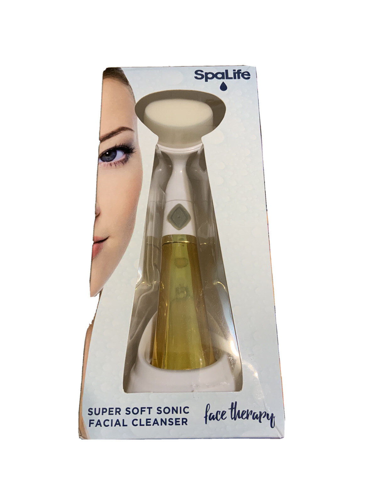 SpaLife Super Soft Sonic Facial Cleanser Brush Face Therapy Gold Electric